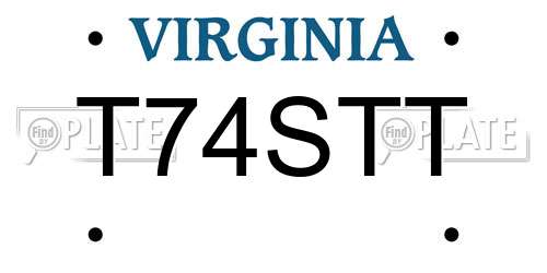 T74STT Virginia License Plate