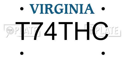 T74THC Virginia License Plate