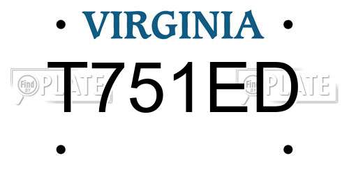 T751ED Virginia License Plate