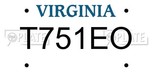 T751EO Virginia License Plate