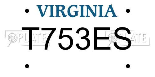 T753ES Virginia License Plate