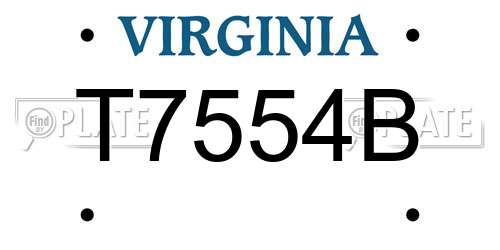 T7554B Virginia License Plate