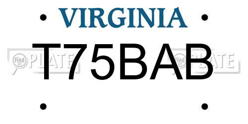 T75BAB Virginia License Plate