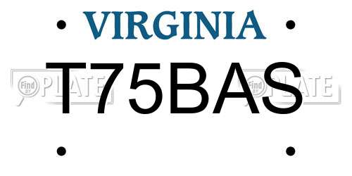 T75BAS Virginia License Plate