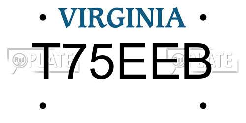 T75EEB Virginia License Plate
