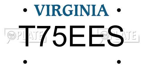 T75EES Virginia License Plate