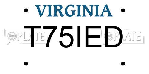 T75IED Virginia License Plate