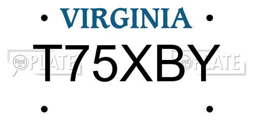T75XBY Virginia License Plate