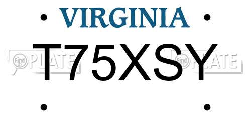 T75XSY Virginia License Plate