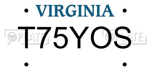 T75YOS Virginia License Plate