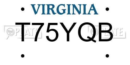 T75YQB Virginia License Plate