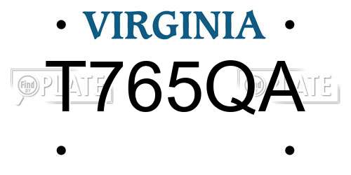 T765QA Virginia License Plate