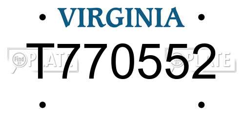 T770552 Virginia License Plate