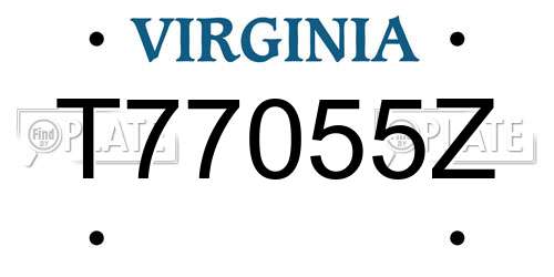 T77055Z Virginia License Plate