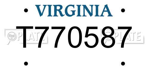 T770587 Virginia License Plate