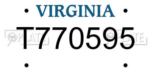 T770595 Virginia License Plate