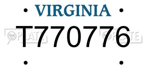 T770776 Virginia License Plate