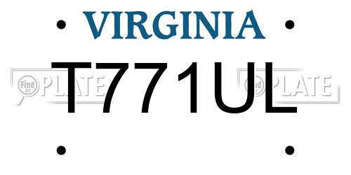 T771UL Virginia License Plate