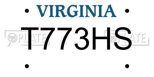 T773HS Virginia License Plate
