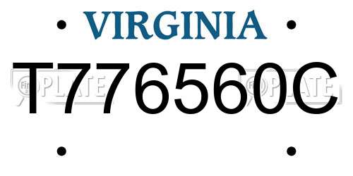 T776560C Virginia License Plate