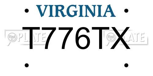 T776TX Virginia License Plate