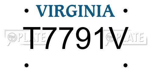 T7791V Virginia License Plate