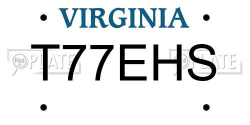 T77EHS Virginia License Plate