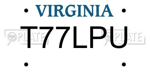 T77LPU Virginia License Plate