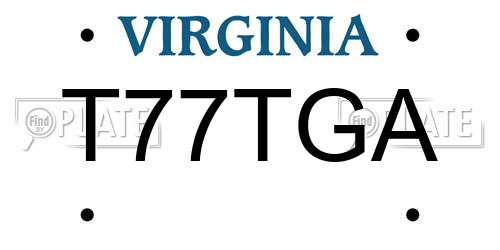 T77TGA Virginia License Plate