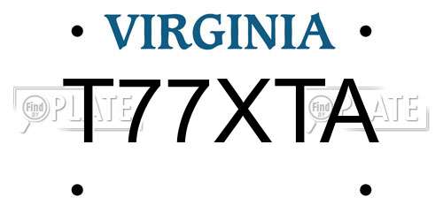 T77XTA Virginia License Plate