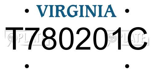 T780201C Virginia License Plate