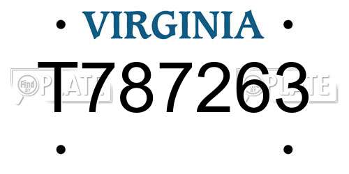 T787263 Virginia License Plate