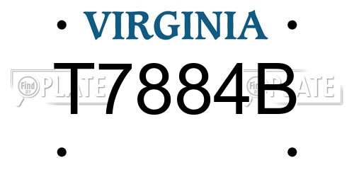 T7884B Virginia License Plate