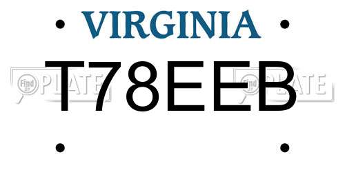T78EEB Virginia License Plate