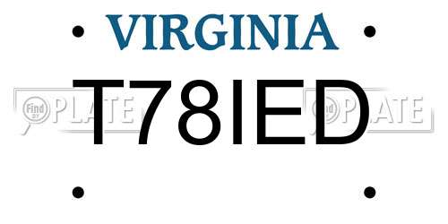 T78IED Virginia License Plate