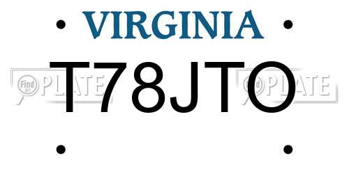 T78JTO Virginia License Plate