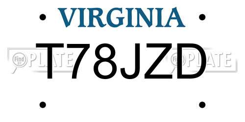 T78JZD Virginia License Plate