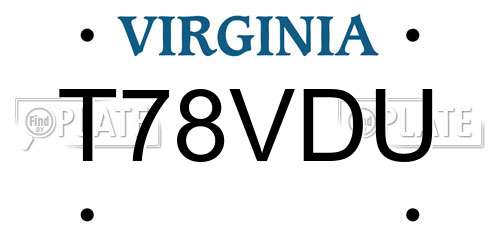 T78VDU Virginia License Plate
