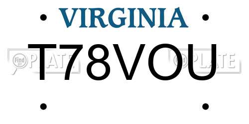 T78VOU Virginia License Plate