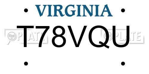 T78VQU Virginia License Plate