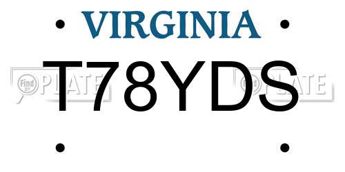 T78YDS Virginia License Plate