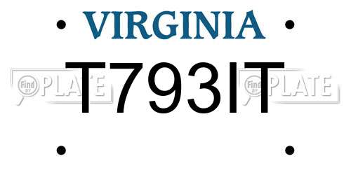 T793IT Virginia License Plate