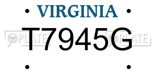 T7945G Virginia License Plate