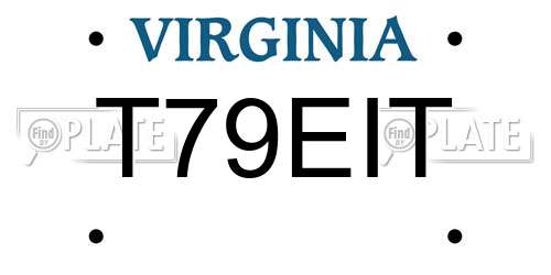 T79EIT Virginia License Plate
