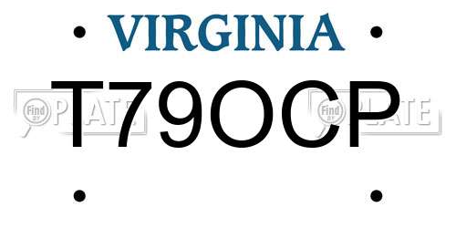 T79OCP Virginia License Plate