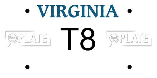T8 Virginia License Plate