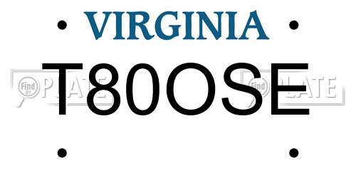 T80OSE Virginia License Plate