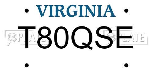 T80QSE Virginia License Plate