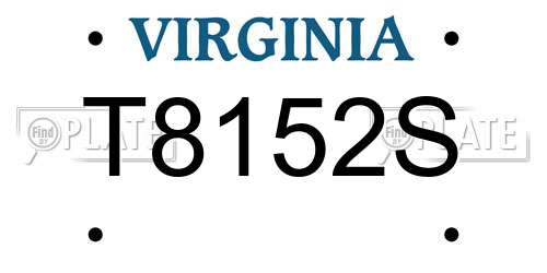 T8152S Virginia License Plate