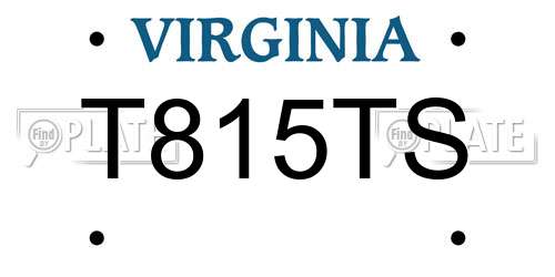 T815TS Virginia License Plate